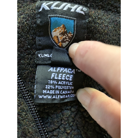 Kuhl Alpaca Fleece Full Zip Woman’s Thumb Holes Brown/Gray Size Small Pockets - Picture 7 of 11